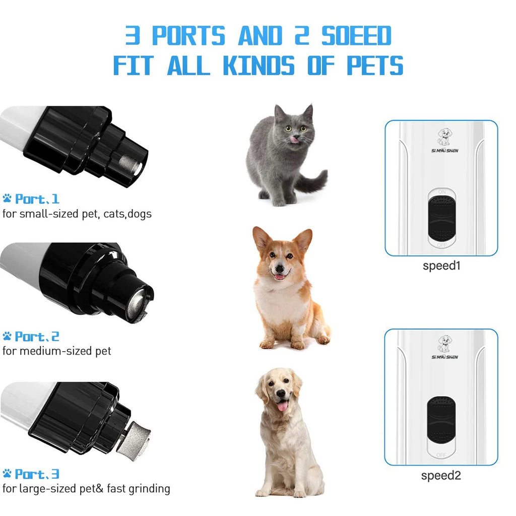 Lima Elettrica Ricaricabile USB per Unghie di Cani e Gatti – Silenziosa, Sicura e Professionale