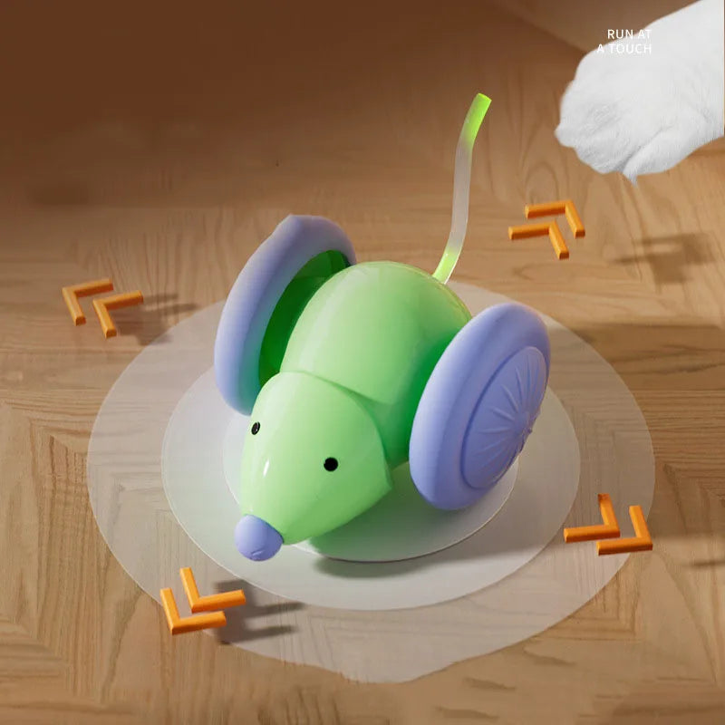 Topo Interattivo Elettrico a Forma di Topolino per Gatti