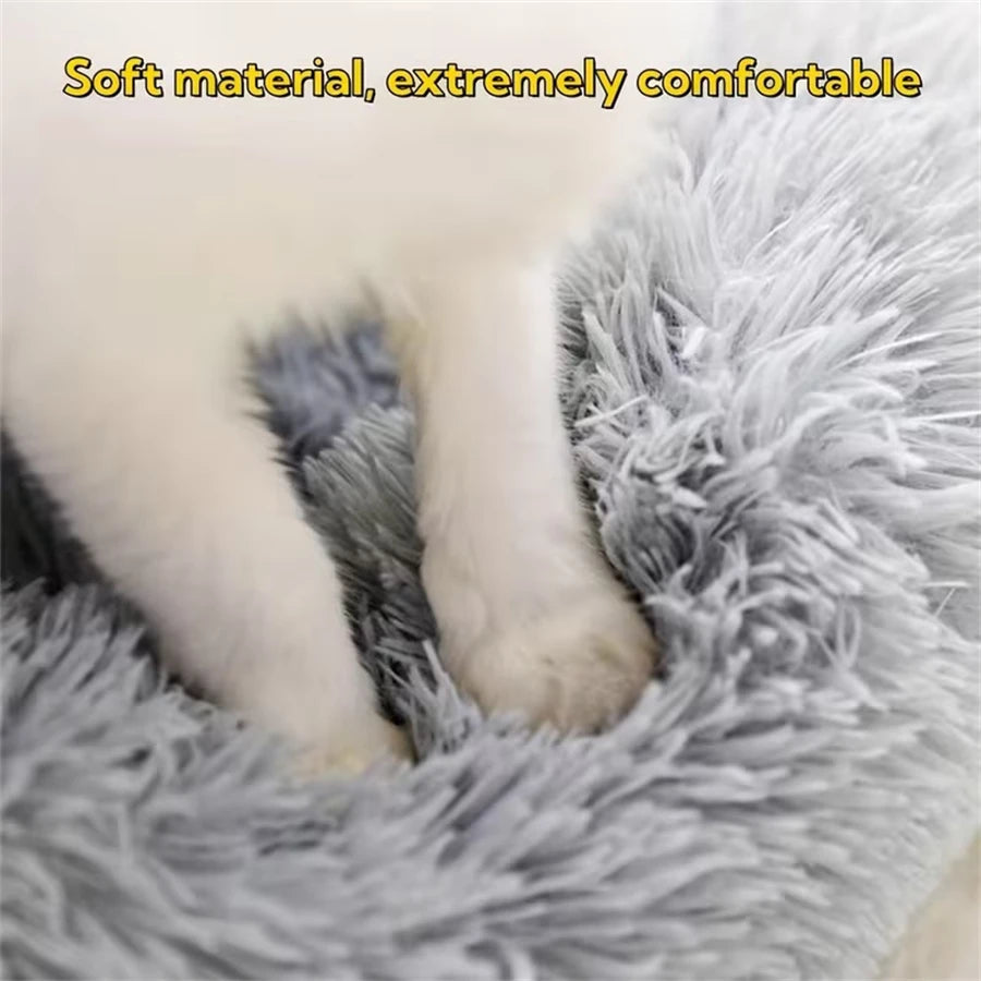 Cuccia Rotonda Morbida per Cani e Gatti – Letto Calmante in Peluche, Ultra Soffice e Confortevole