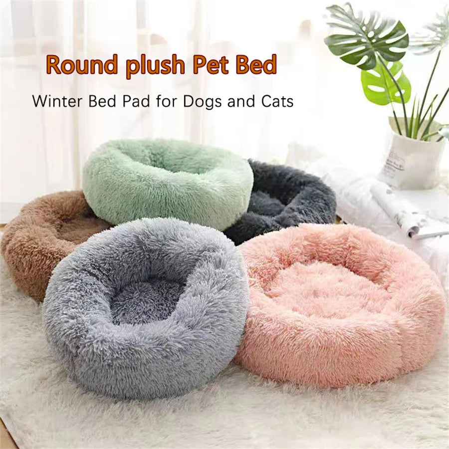 Cuccia Rotonda Morbida per Cani e Gatti – Letto Calmante in Peluche, Ultra Soffice e Confortevole