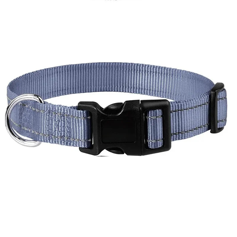 Collare Riflettente Regolabile per Cani – Nylon Resistente con Chiusura di Sicurezza e Alta Visibilità