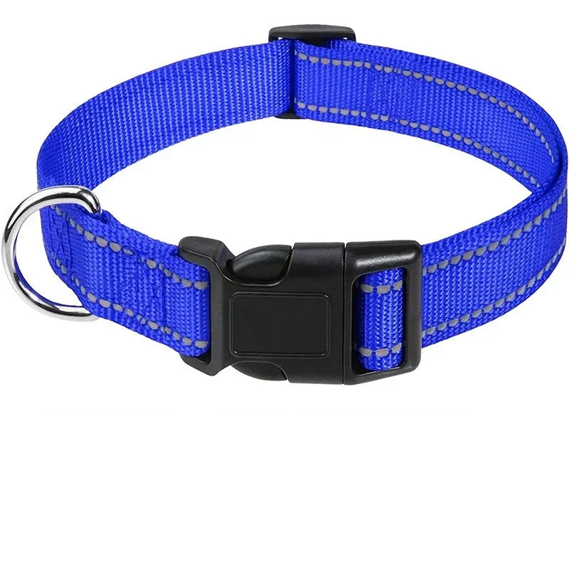 Collare Riflettente Regolabile per Cani – Nylon Resistente con Chiusura di Sicurezza e Alta Visibilità